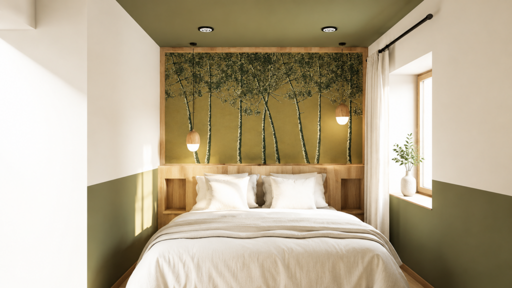 Projet 2 - chambre verte - décoration - architecte d'intérieur - La Toussuire - rénovation - decoratrice d'intérieur chambéry - aix-les-bains - annecy - Aiguebelette-le-lac - novalaise - Tresserve - Brison-saint-innocent - Entrelacs - savigny - Grésy-sur-aix - Barberaz